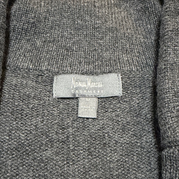 Neiman Marcus Charcoal Cashmere Blazer Cardigan M - Picture 2 of 7